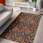 Indian Paisley Pattern Print Area Rug