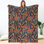 Indian Paisley Pattern Print Blanket