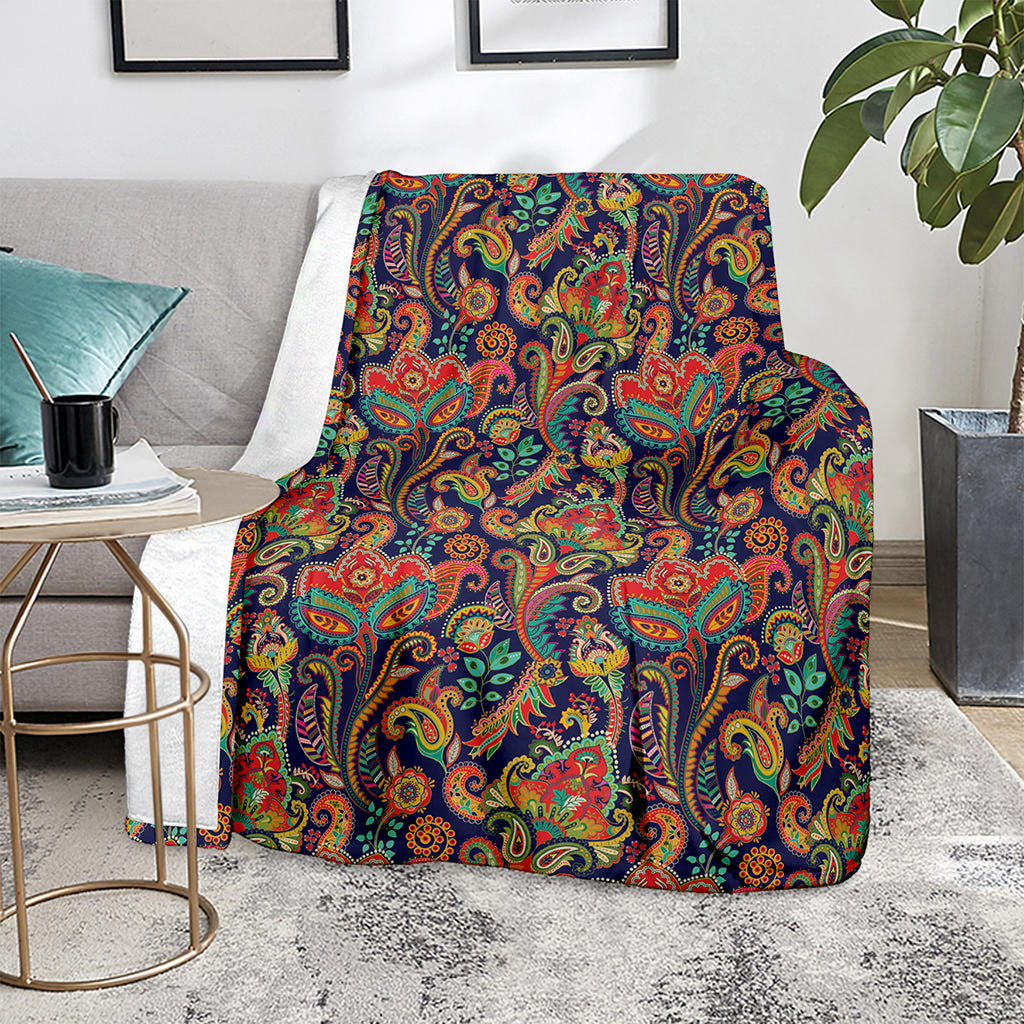 Indian Paisley Pattern Print Blanket