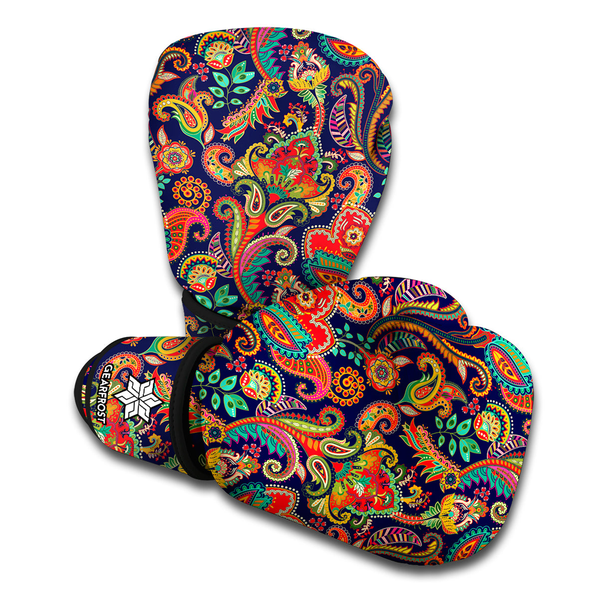 Indian Paisley Pattern Print Boxing Gloves