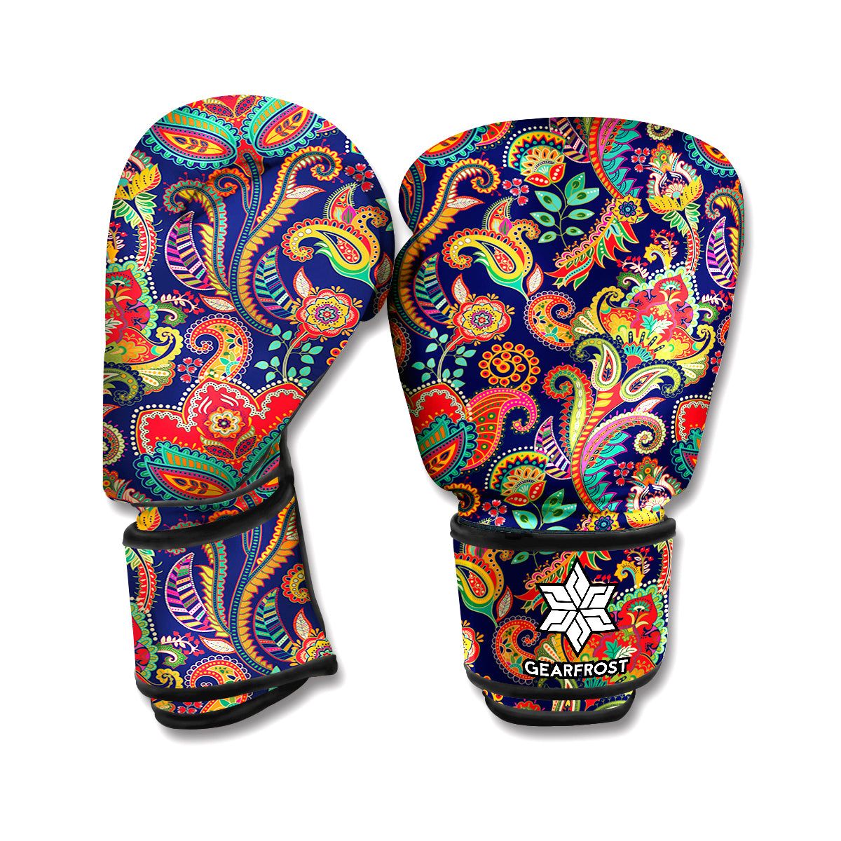 Indian Paisley Pattern Print Boxing Gloves
