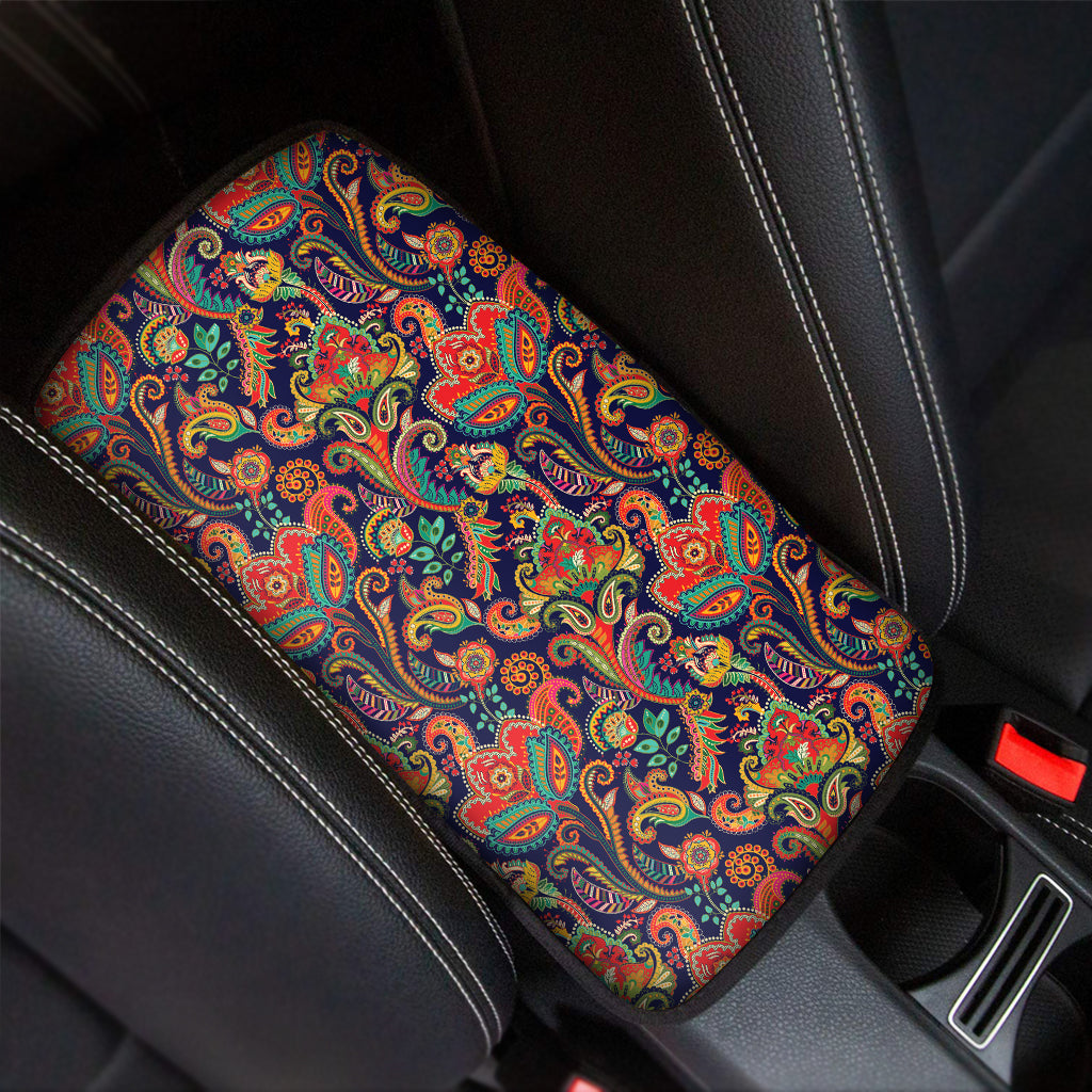 Indian Paisley Pattern Print Car Center Console Cover