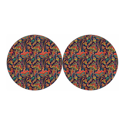 Indian Paisley Pattern Print Car Coasters