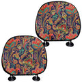 Indian Paisley Pattern Print Car Headrest Covers