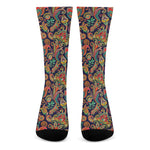 Indian Paisley Pattern Print Crew Socks