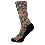 Indian Paisley Pattern Print Crew Socks