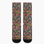 Indian Paisley Pattern Print Crew Socks