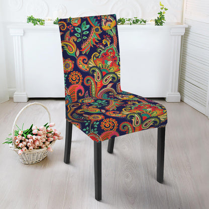 Indian Paisley Pattern Print Dining Chair Slipcover
