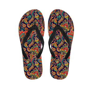 Indian Paisley Pattern Print Flip Flops