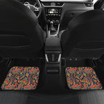 Indian Paisley Pattern Print Front and Back Car Floor Mats