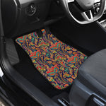 Indian Paisley Pattern Print Front and Back Car Floor Mats