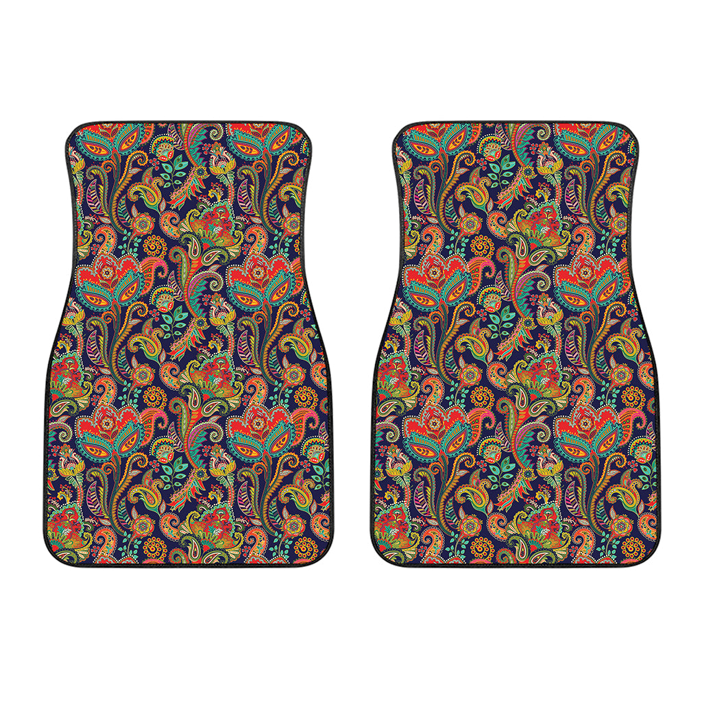 Indian Paisley Pattern Print Front Car Floor Mats