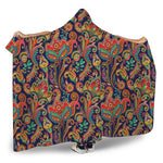 Indian Paisley Pattern Print Hooded Blanket