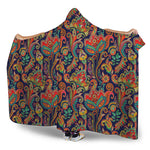 Indian Paisley Pattern Print Hooded Blanket