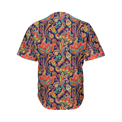 Indian Paisley Pattern Print Men's Baseball Jersey