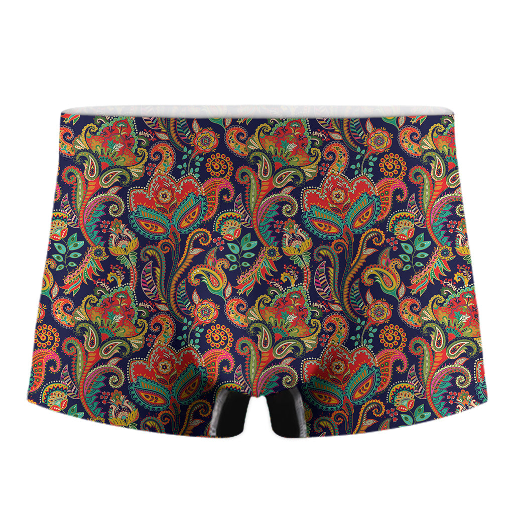 Indian Paisley Pattern Print Men's Boxer Briefs