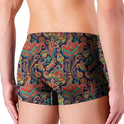 Indian Paisley Pattern Print Men's Boxer Briefs