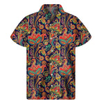 Indian Paisley Pattern Print Men's Short Sleeve Shirt