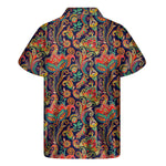 Indian Paisley Pattern Print Men's Short Sleeve Shirt