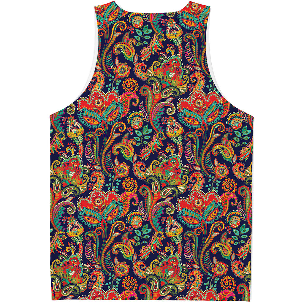 Indian Paisley Pattern Print Men's Tank Top