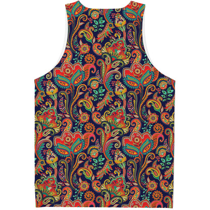 Indian Paisley Pattern Print Men's Tank Top