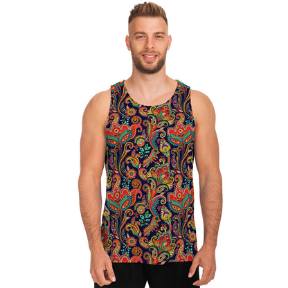 Indian Paisley Pattern Print Men's Tank Top
