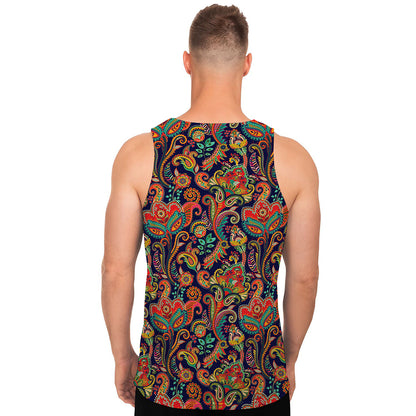 Indian Paisley Pattern Print Men's Tank Top