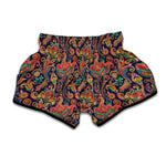 Indian Paisley Pattern Print Muay Thai Boxing Shorts