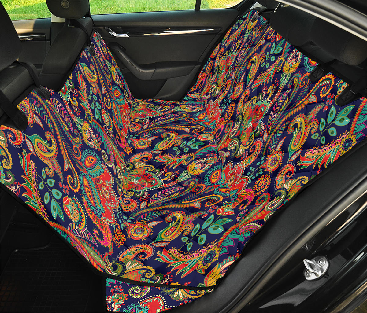 Indian Paisley Pattern Print Pet Car Back Seat Cover