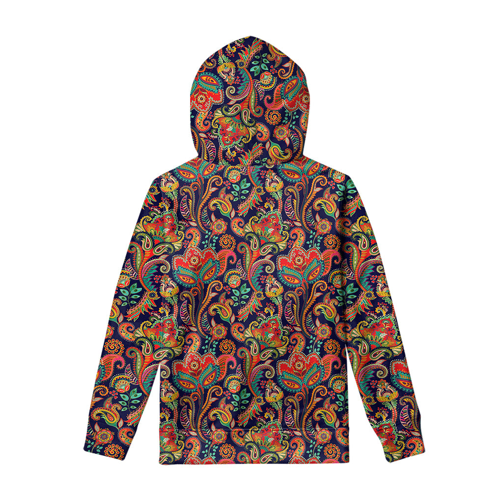 Indian Paisley Pattern Print Pullover Hoodie