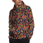 Indian Paisley Pattern Print Pullover Hoodie