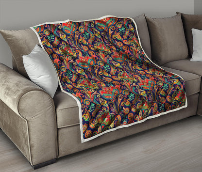 Indian Paisley Pattern Print Quilt