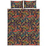 Indian Paisley Pattern Print Quilt Bed Set