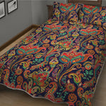 Indian Paisley Pattern Print Quilt Bed Set