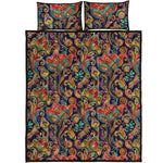 Indian Paisley Pattern Print Quilt Bed Set