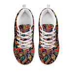 Indian Paisley Pattern Print White Sneakers