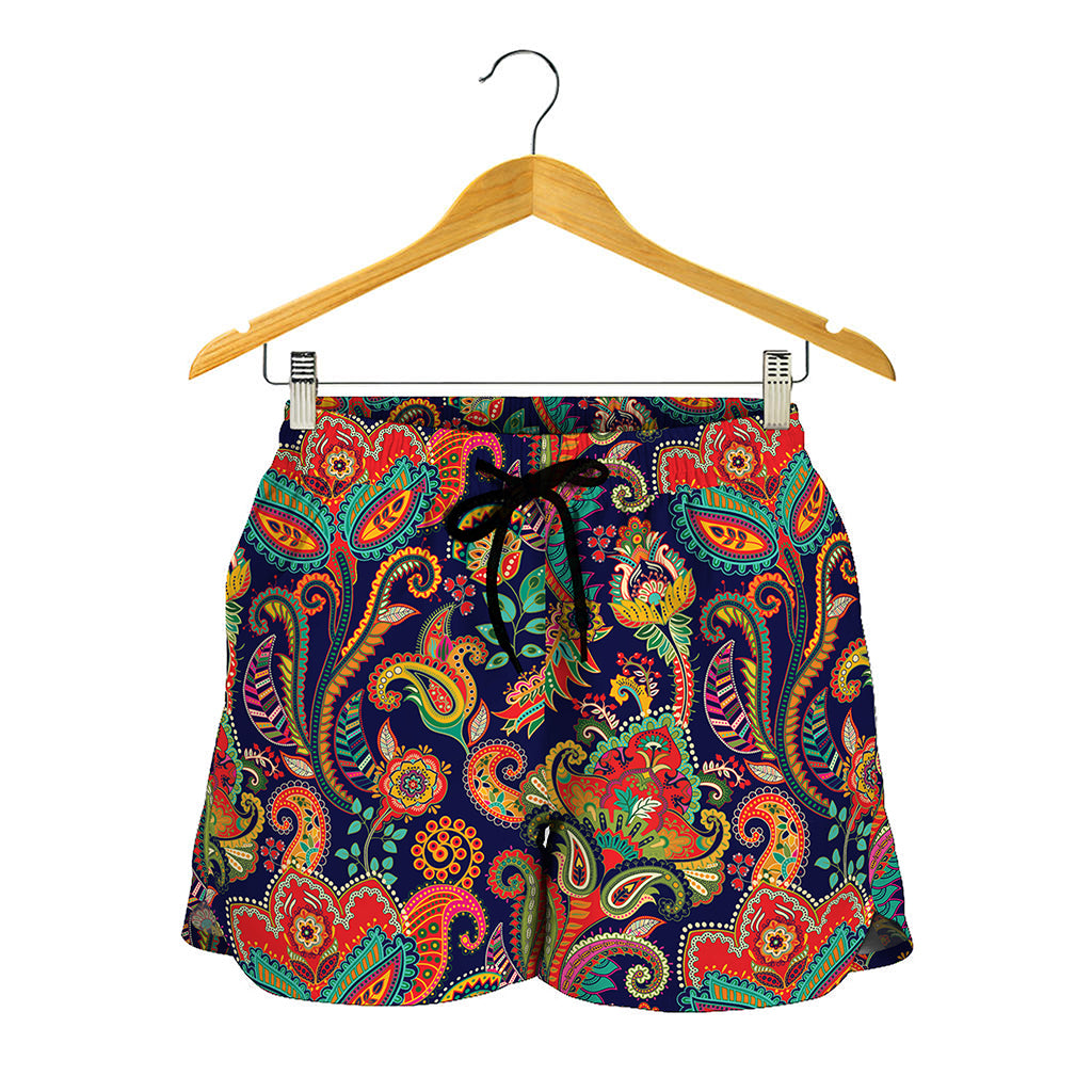 Indian Paisley Pattern Print Women's Shorts