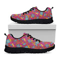 Indian Patchwork Pattern Print Black Running Shoes