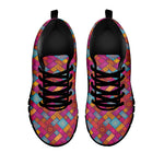 Indian Patchwork Pattern Print Black Sneakers