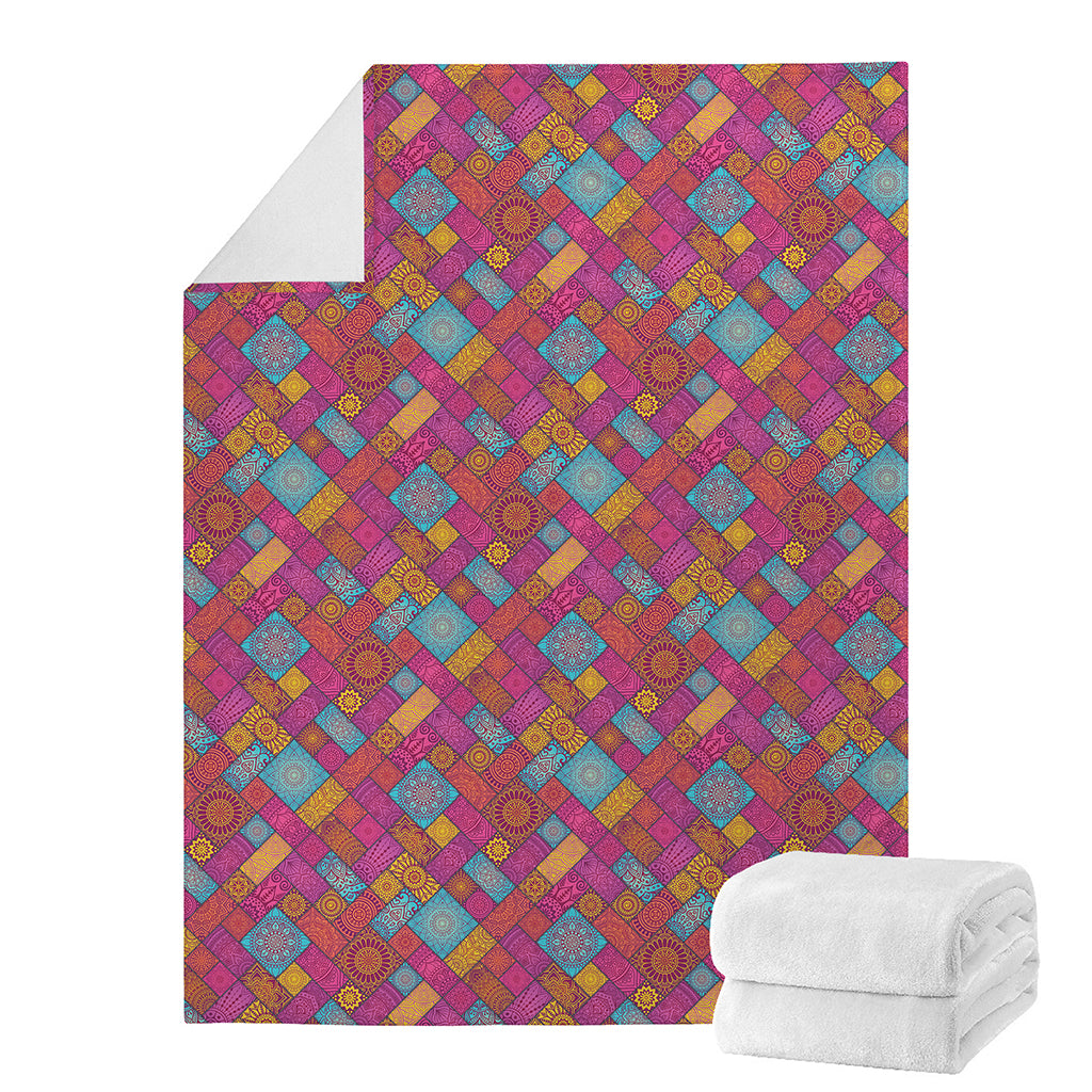 Indian Patchwork Pattern Print Blanket