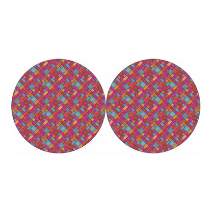Indian Patchwork Pattern Print Car Coasters