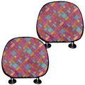 Indian Patchwork Pattern Print Car Headrest Covers