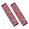 Indian Patchwork Pattern Print Car Seat Belt Covers