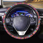 Indian Patchwork Pattern Print Car Steering Wheel Cover