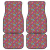 Indian Patchwork Pattern Print Front and Back Car Floor Mats