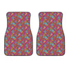 Indian Patchwork Pattern Print Front Car Floor Mats