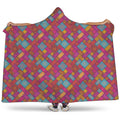 Indian Patchwork Pattern Print Hooded Blanket