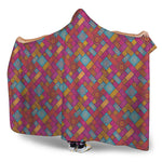 Indian Patchwork Pattern Print Hooded Blanket