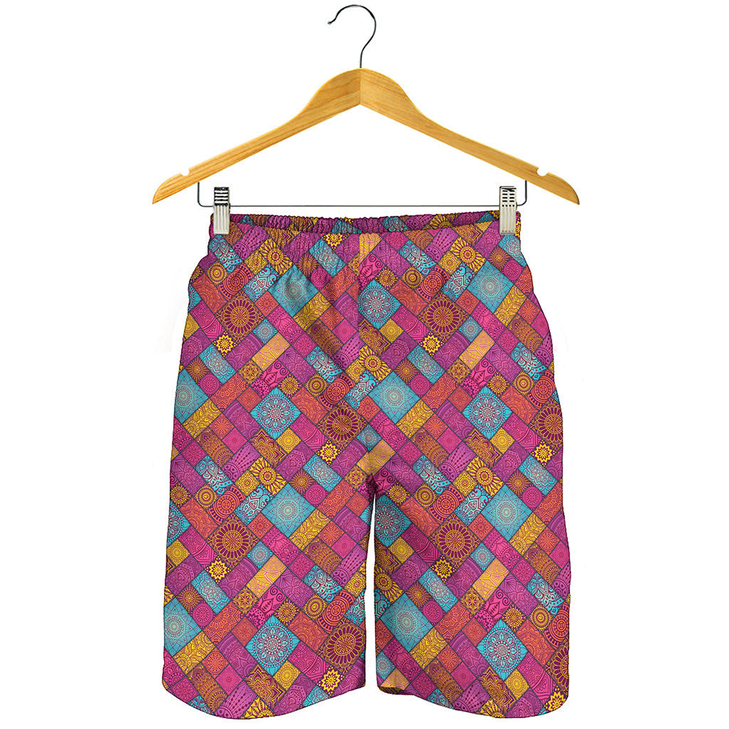 Indian Patchwork Pattern Print Men's Shorts