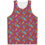 Indian Patchwork Pattern Print Men's Tank Top